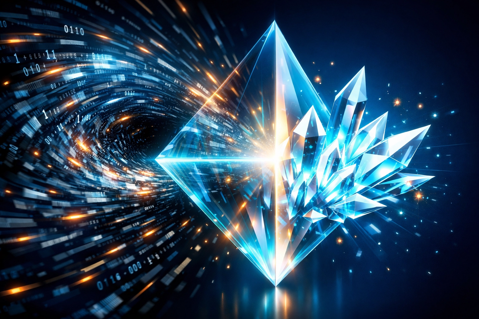 Transformation von Datenfragmenten in qualitativen Content-Marketing-Inhalt durch KI.