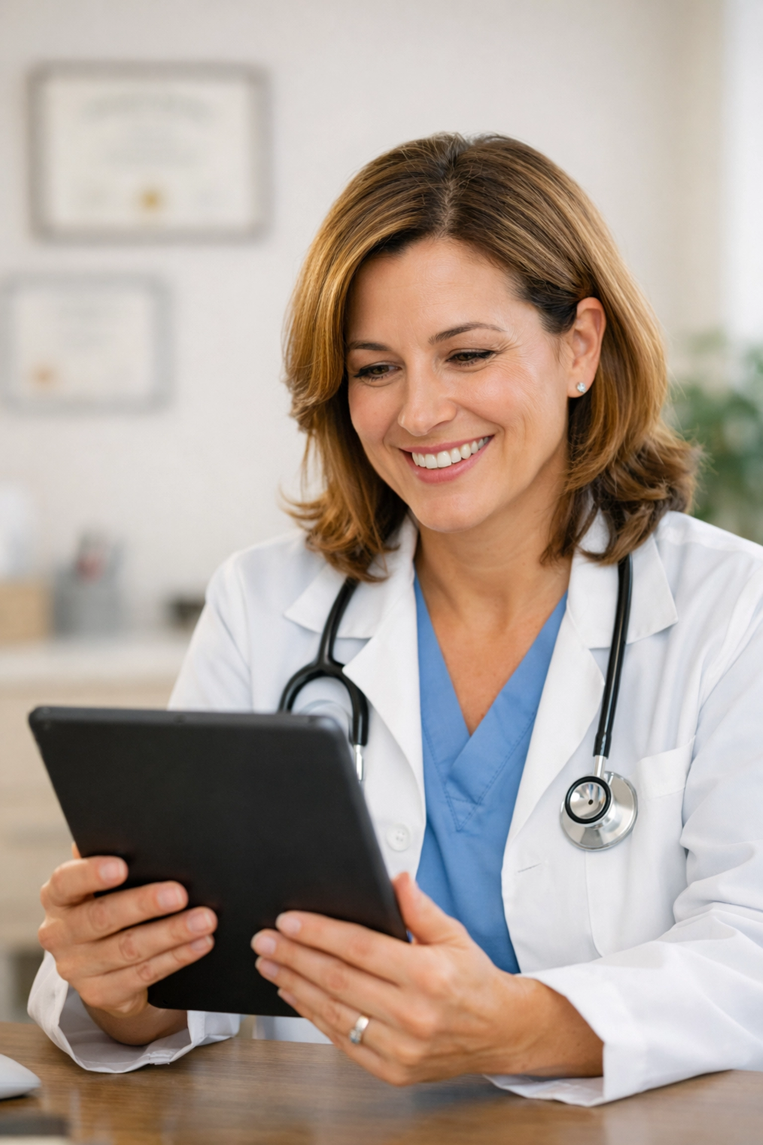 Medical provider conducting telehealth follow-up appointment for semaglutide treatment monitoring