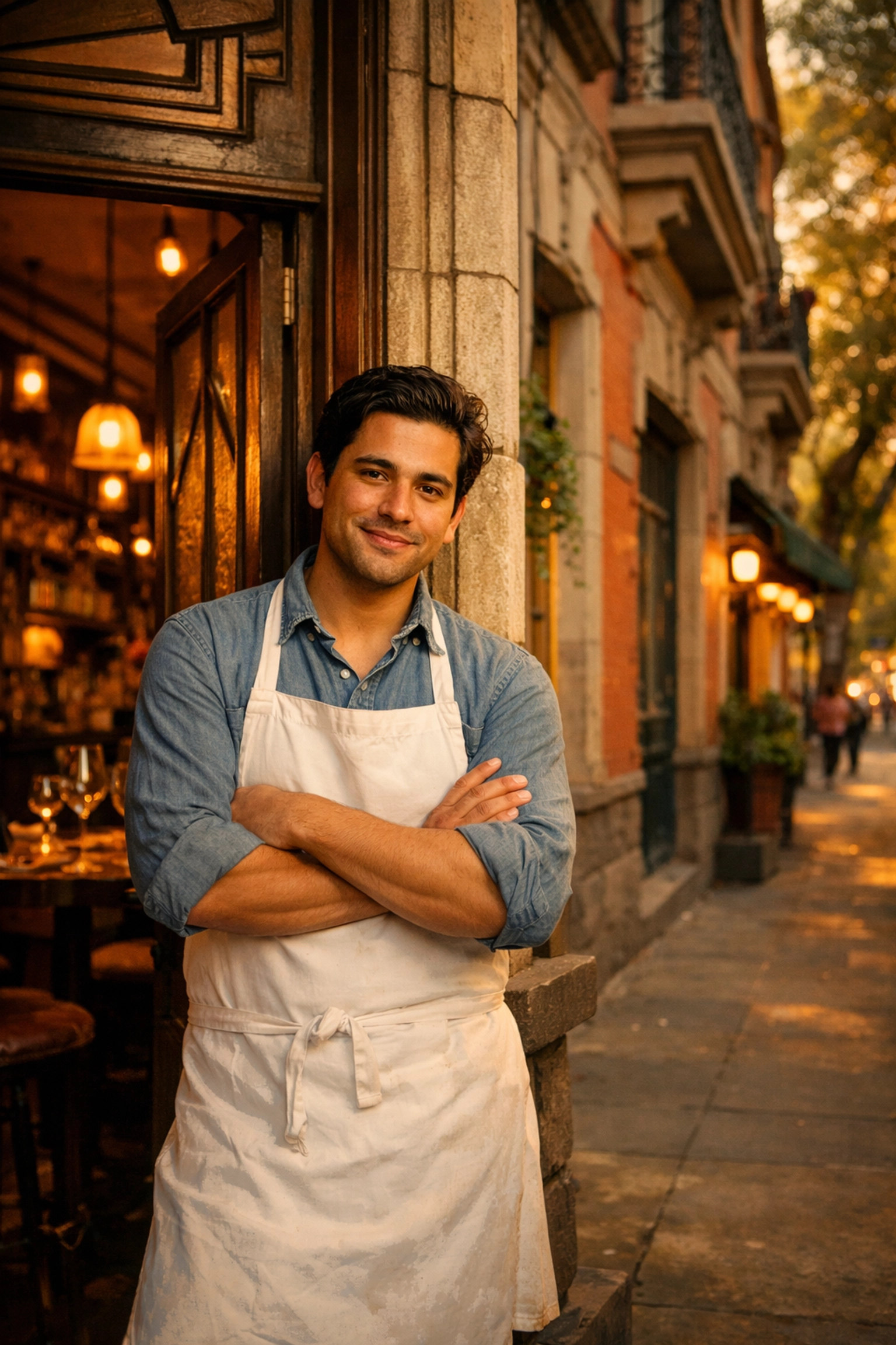 Gay chef Mateo at his Roma Norte restaurant in Mexico City, celebrating LGBTQ+ culinary culture