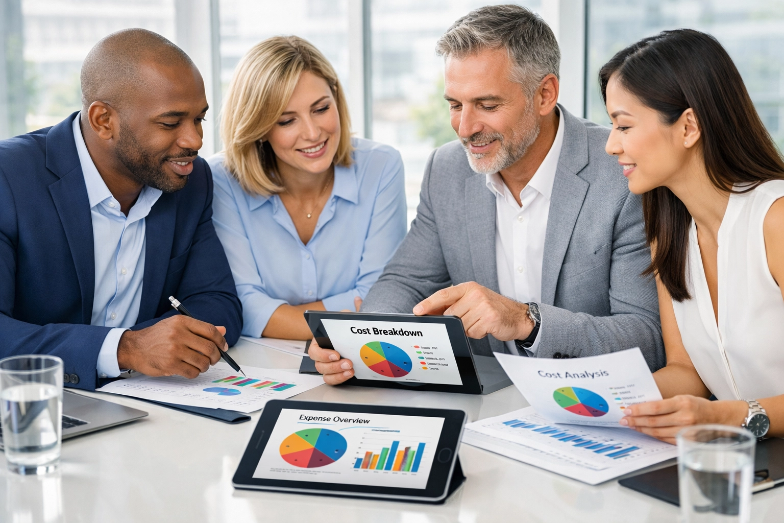 Business team analyzing ServiceNow implementation pricing and cost breakdowns for 2026