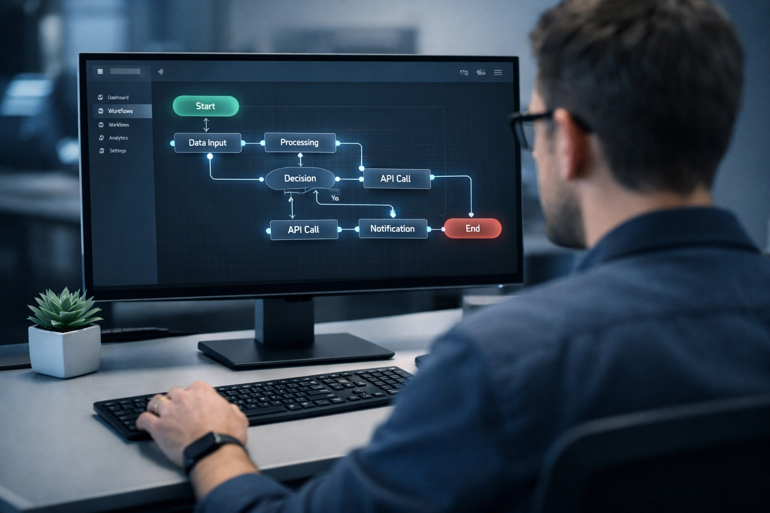 Software architect configuring intelligent ITOM workflows for Agentic AI automation on ServiceNow.
