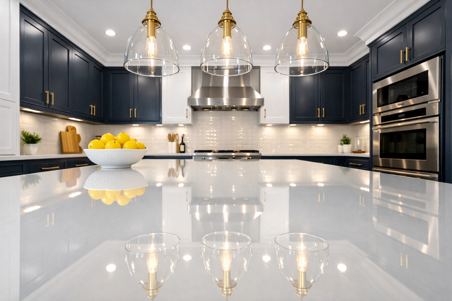 A sparkling clean luxury kitchen after a deep cleaning session by professional house cleaning services MA.