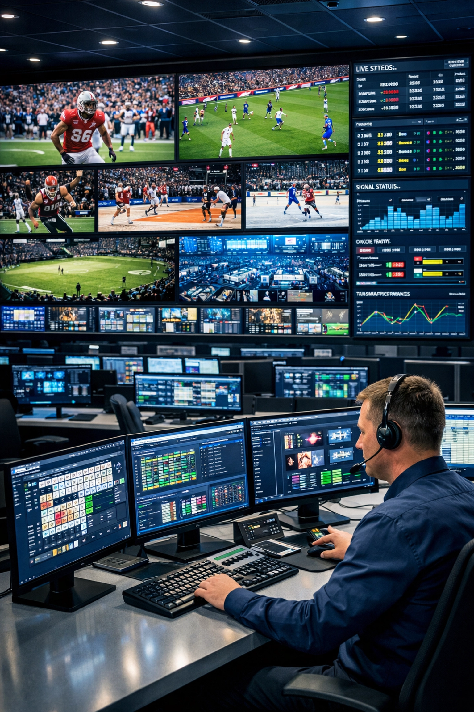 Dakdan Worldwide command center managing sports advertising network and real-time campaign performance.