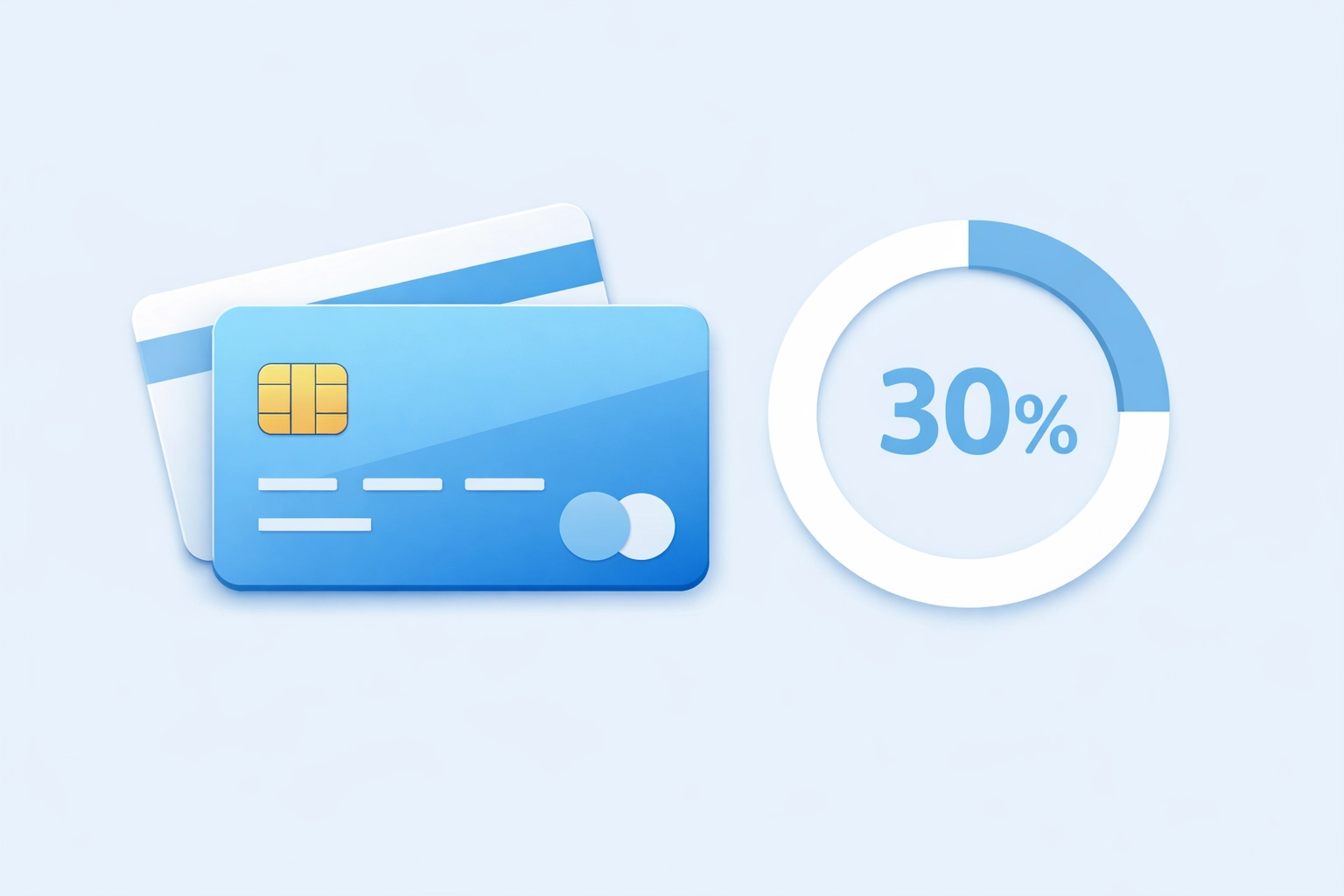 Gráfico de utilización de crédito al 30 por ciento para subir el puntaje y calificar para casa.