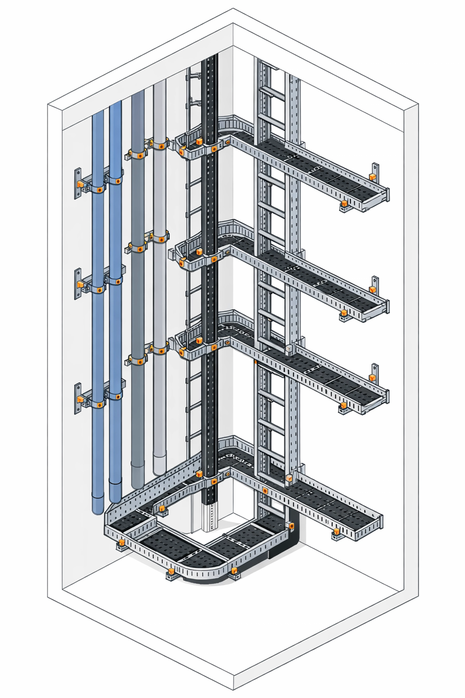 Fachgerecht montierte Steigleitungen und Kabeltragsysteme für sichere Elektrotechnik in Wien.