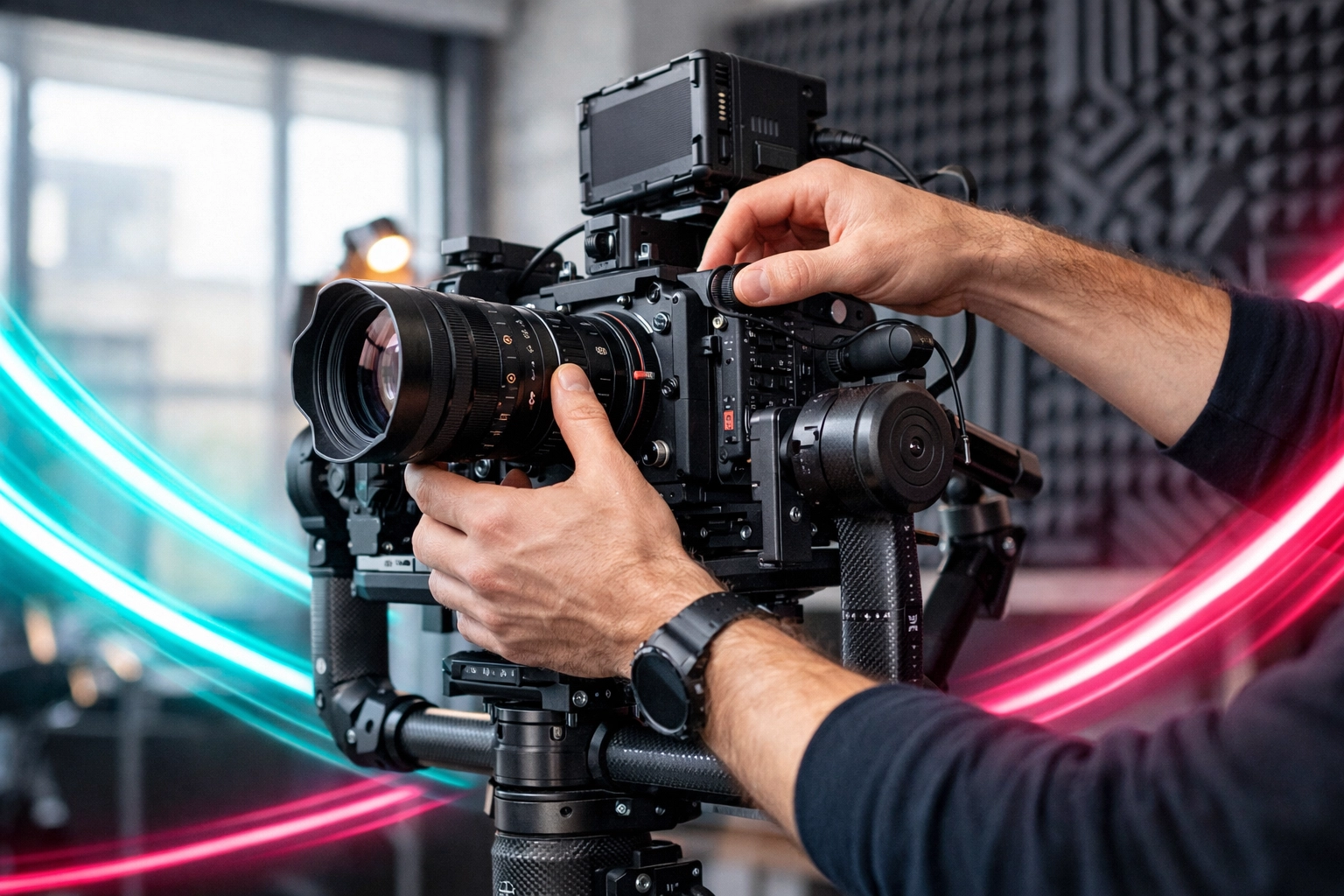 Professional video production setup for creating high-quality original content for social media SEO.