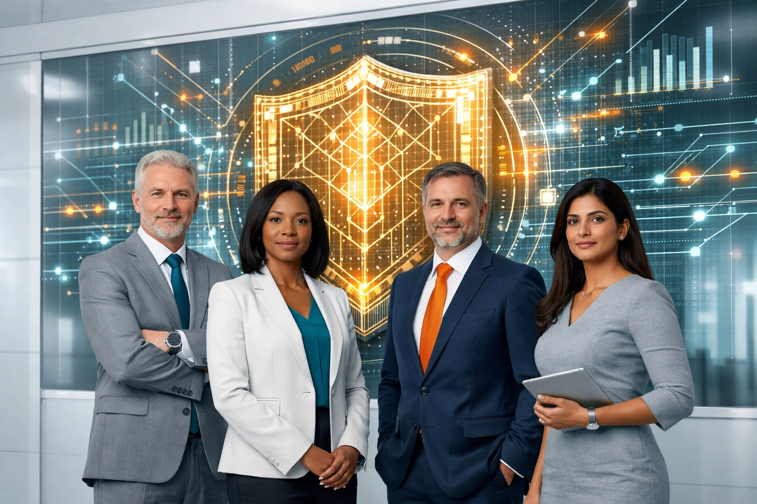 Experten analysieren Datenstrukturen für den AI-Readiness Check im Unternehmen.