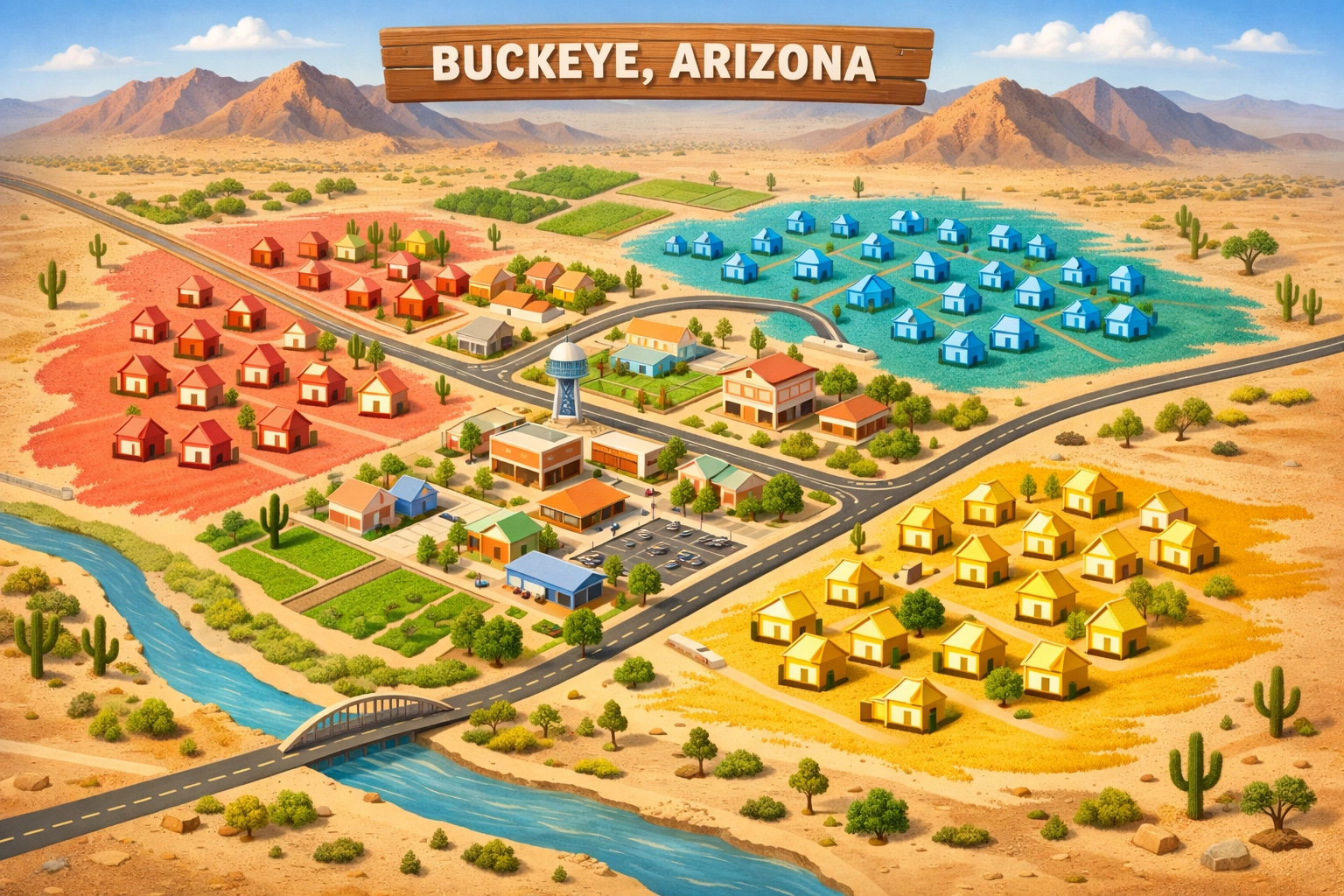 Buckeye Arizona neighborhood map showing 2,000+ active listings and 6 months inventory