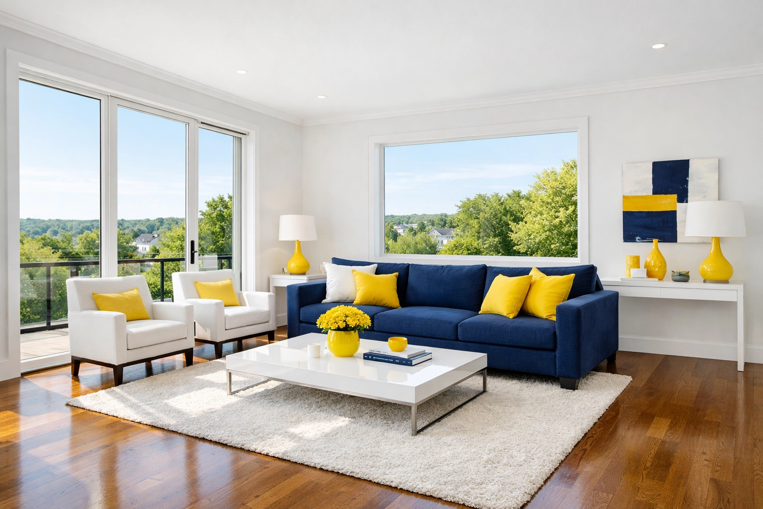 A spotless Westborough living room showing the peace of mind from recurring house cleaning.