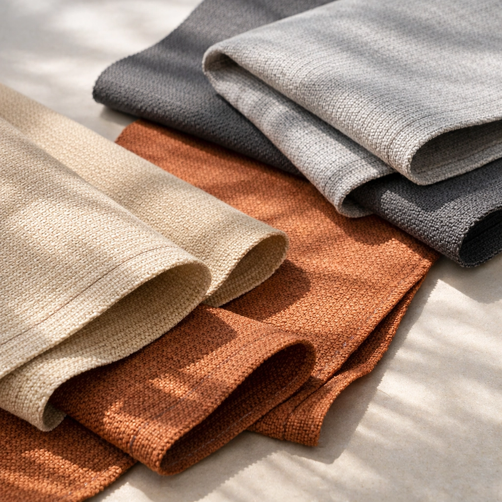 Hochwertige Markisenstoffe mit UV-Schutz in verschiedenen Farbtönen zur Auswahl