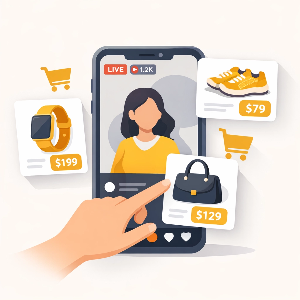 Shoppable video on mobile phone with instant product purchase capability