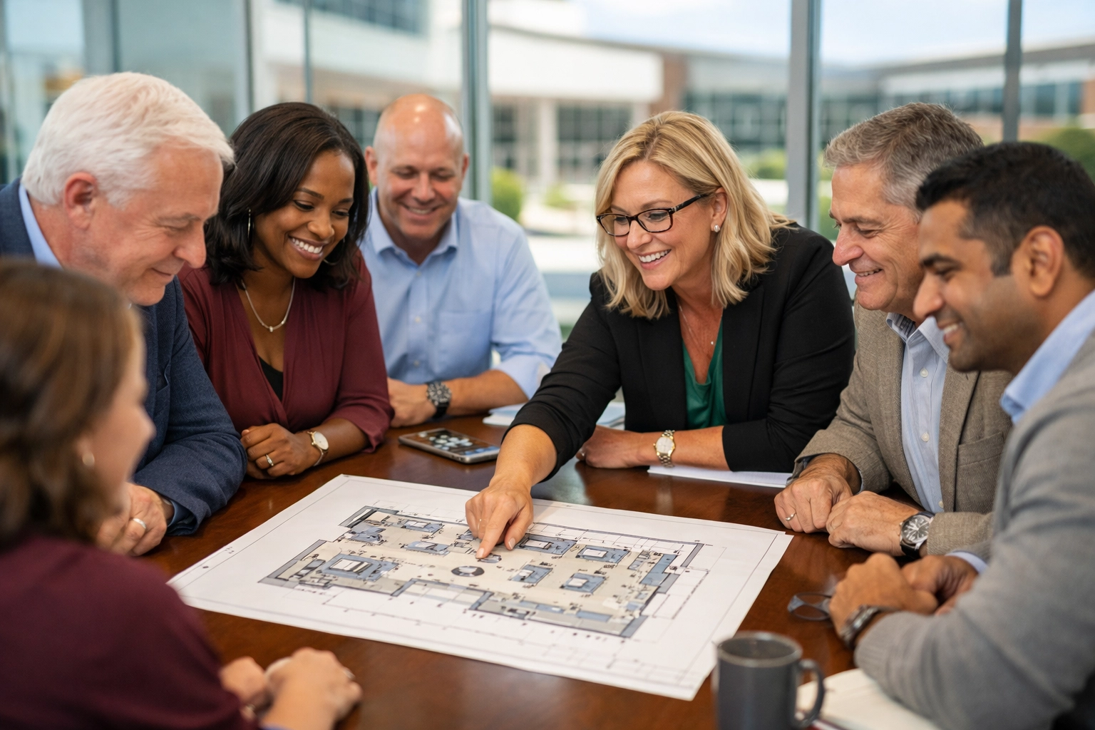 Dakdan Worldwide consultants and school leaders collaborating on a specialized technology project for student growth.