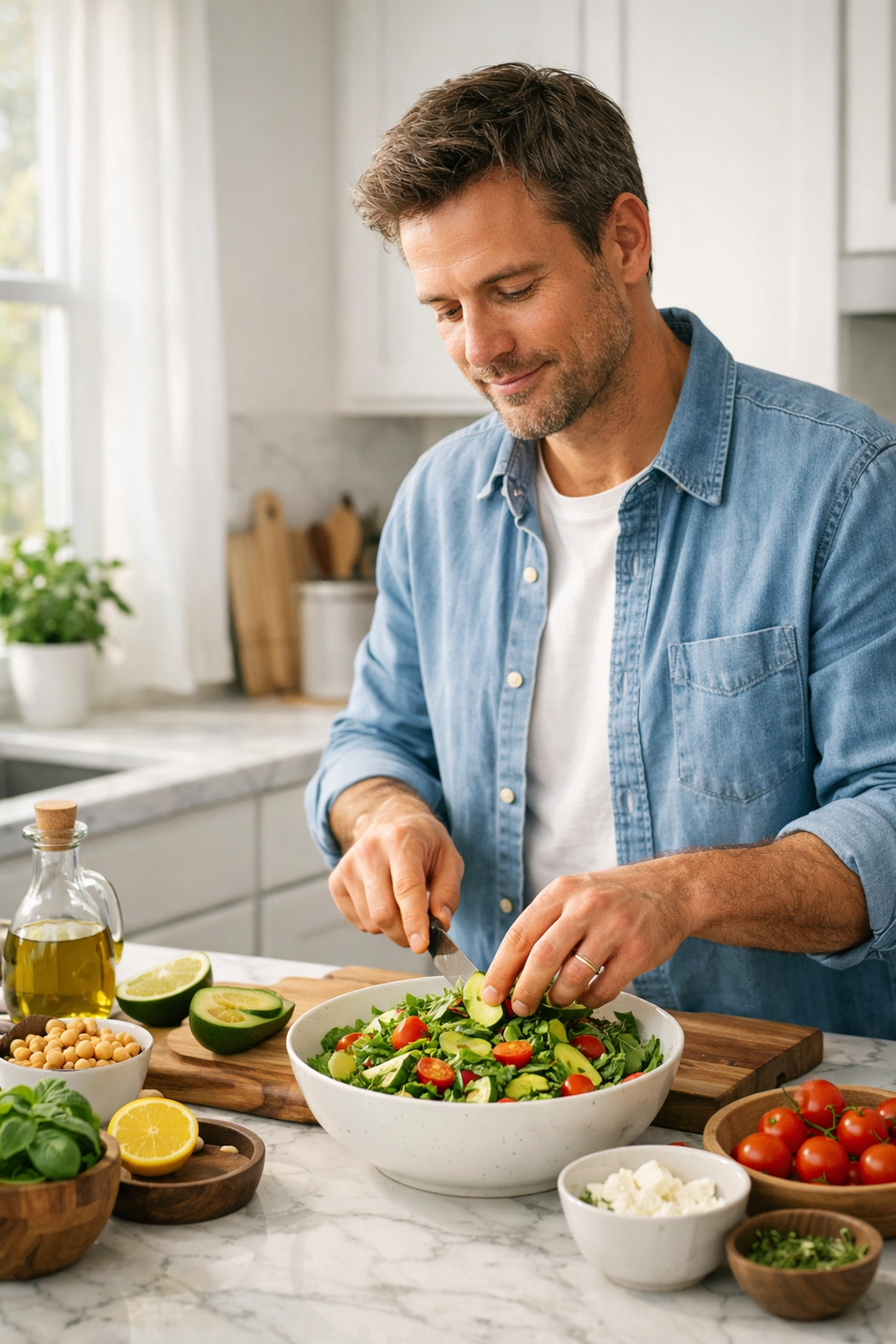 Mindful healthy meal preparation supporting long-term lifestyle changes and weight management.