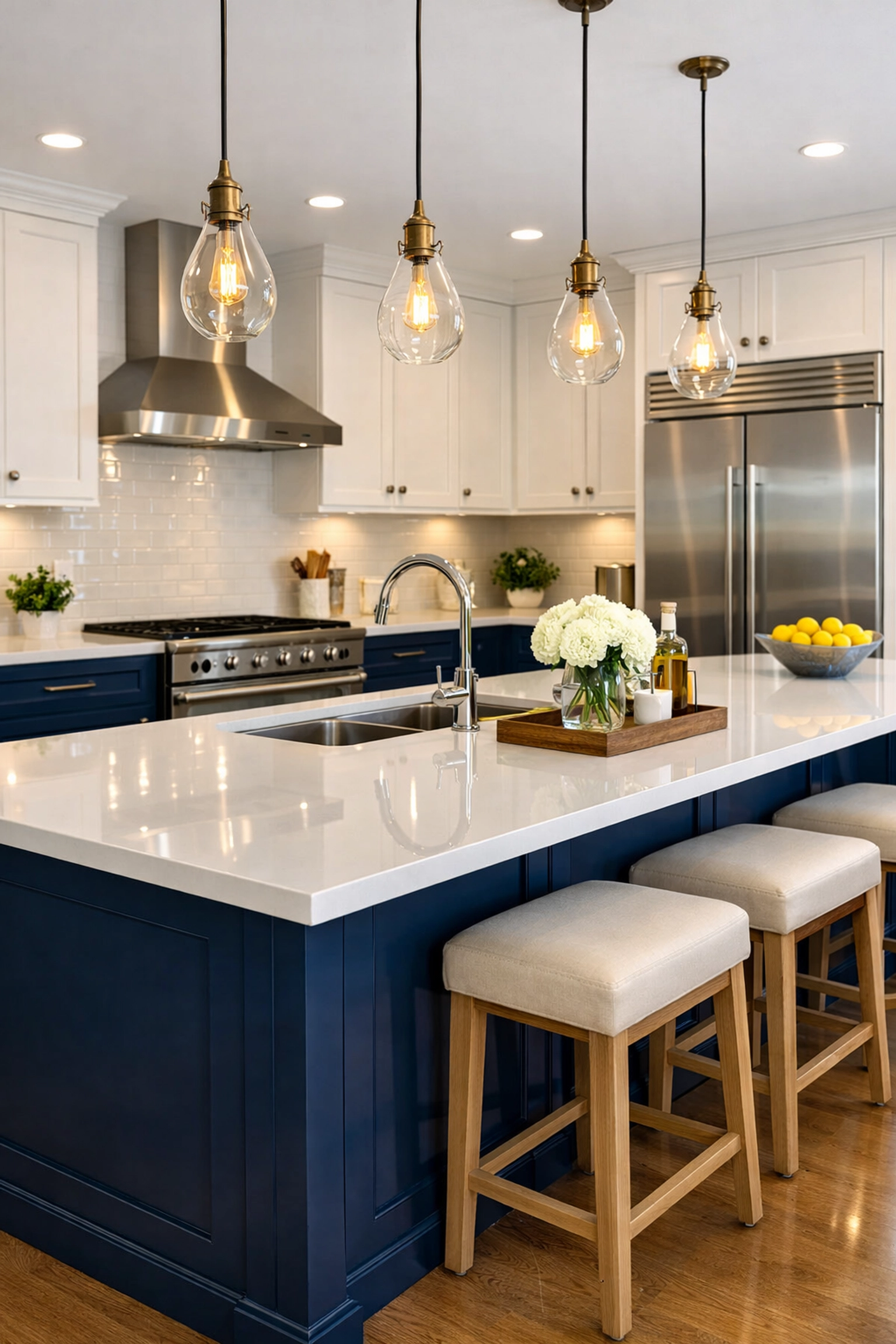 Modern Littleton kitchen after professional post construction cleaning and deep cleaning services.