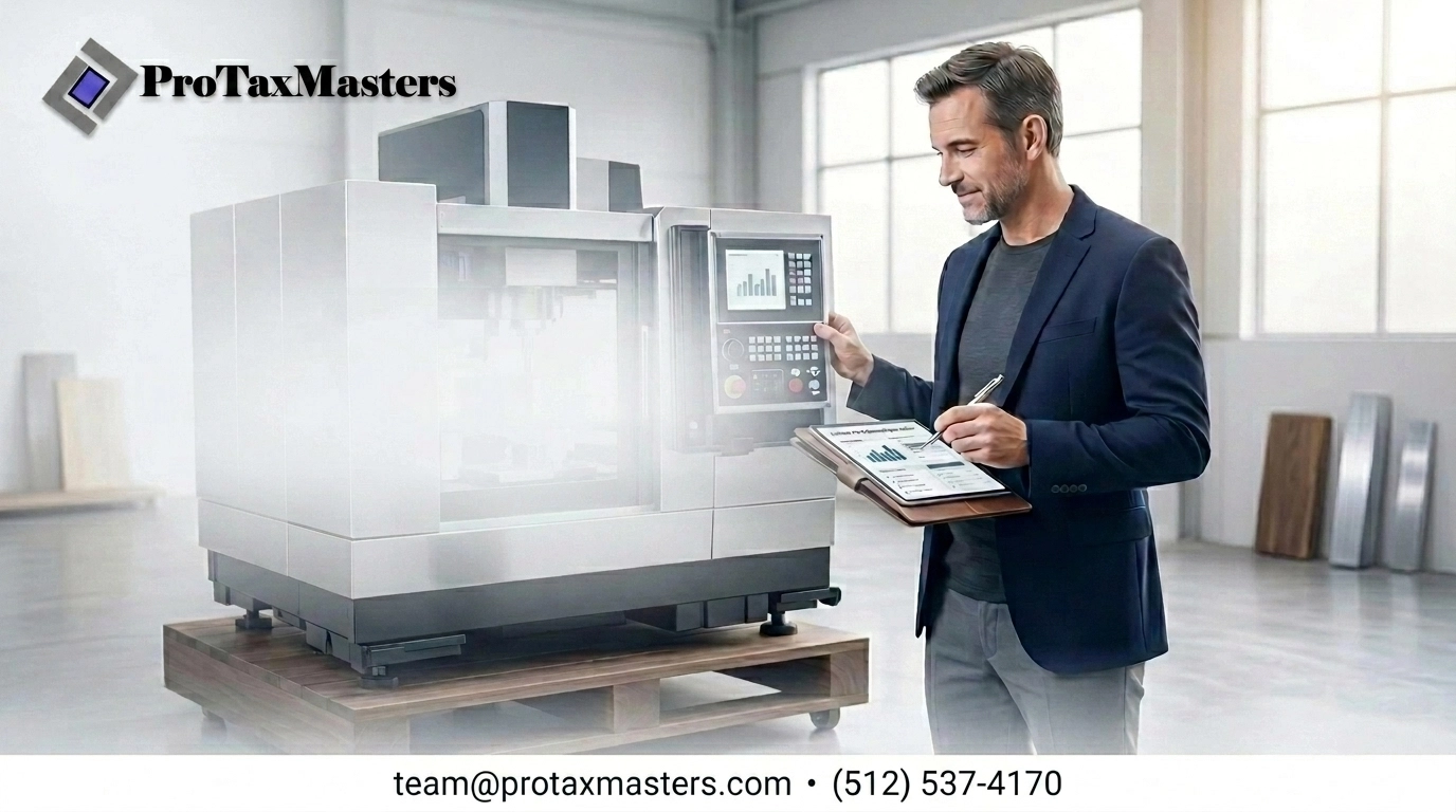 Business owner unloading new equipment in Texas for 2026 Section 179 tax deductions.