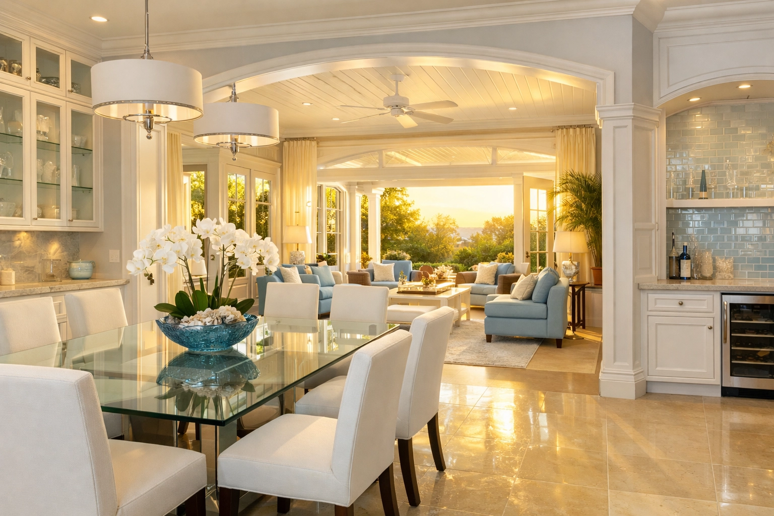 Immaculate Westwood estate dining area prepared by professional cleaners in Dedham and Westwood MA.