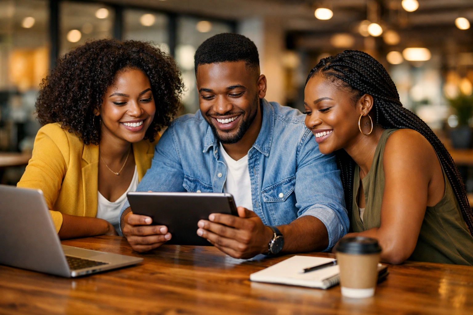 Group of young Black entrepreneurs collaborating to build community wealth and success through collective economics.