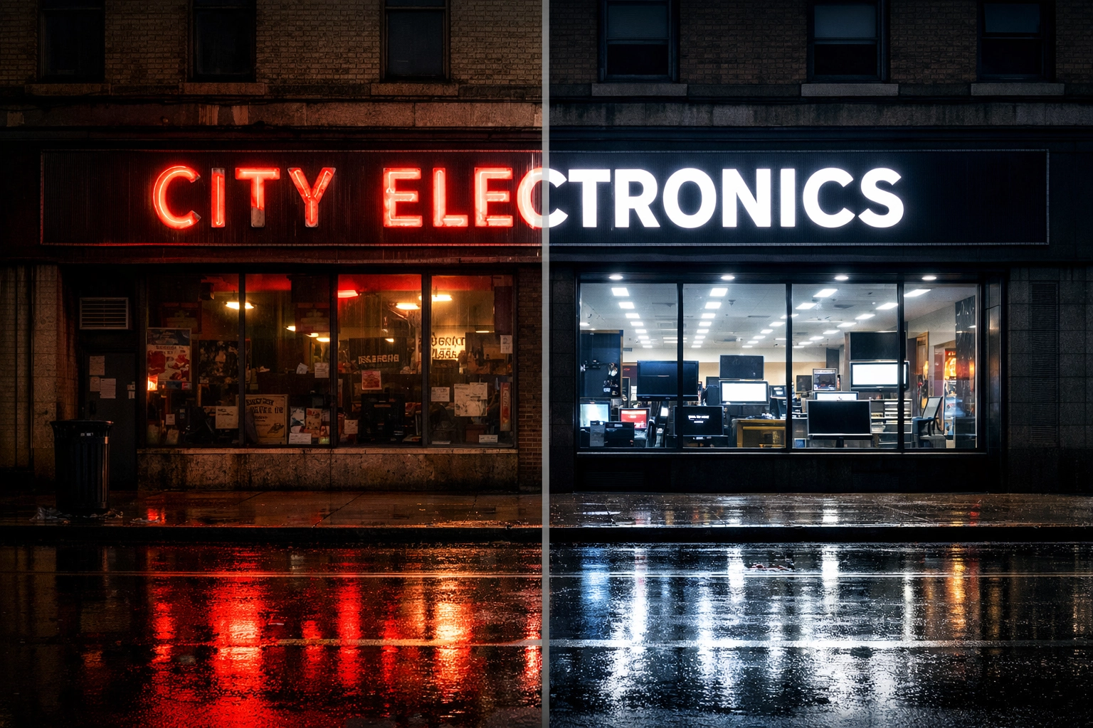 Vorher-Nachher: Umrüstung von Neonreklame auf LED Leuchtbuchstaben