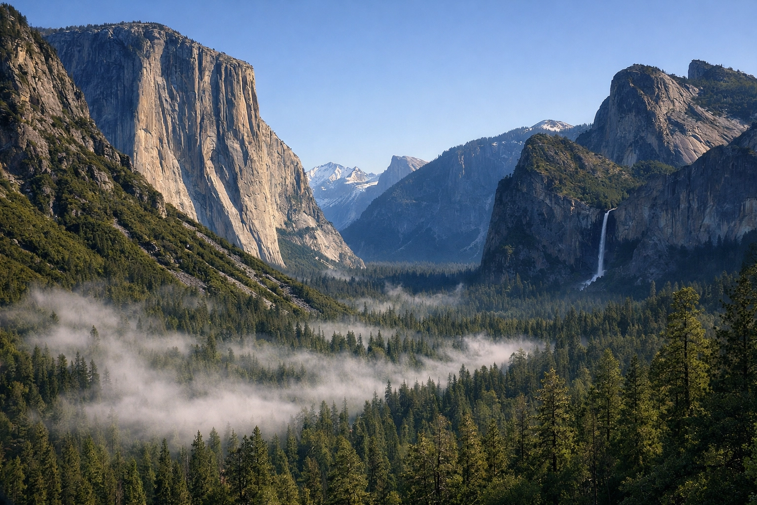 Tunnel View in Yosemite National Park, a top landscape photography location for capturing granite cliffs.