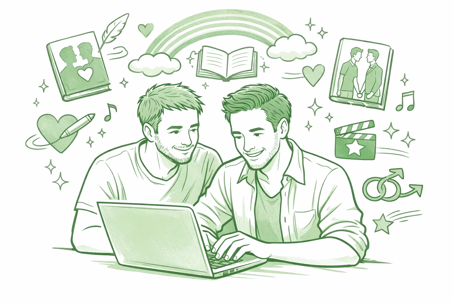Gay authors creating LGBTQ+ content with creative freedom and platform support