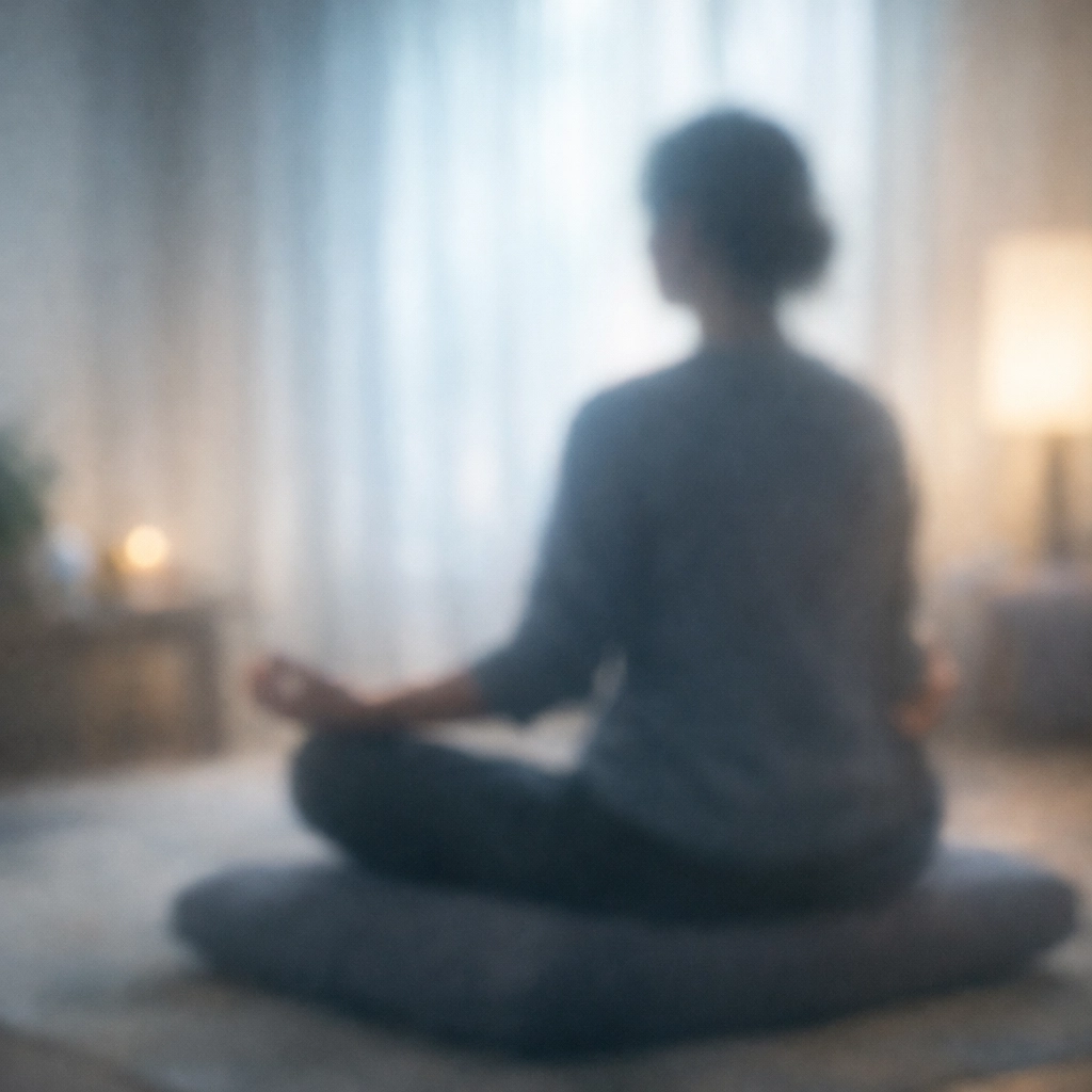 Person in meditative pose demonstrating grounding technique for trauma therapy and nervous system regulation