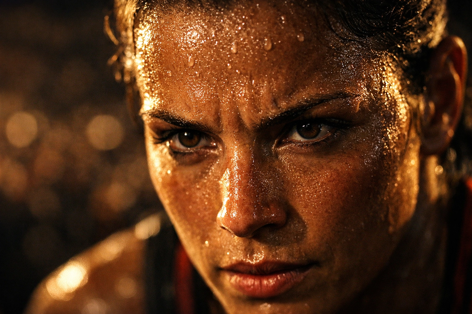 Close-up of focused athlete showing mental determination and arena ownership mindset