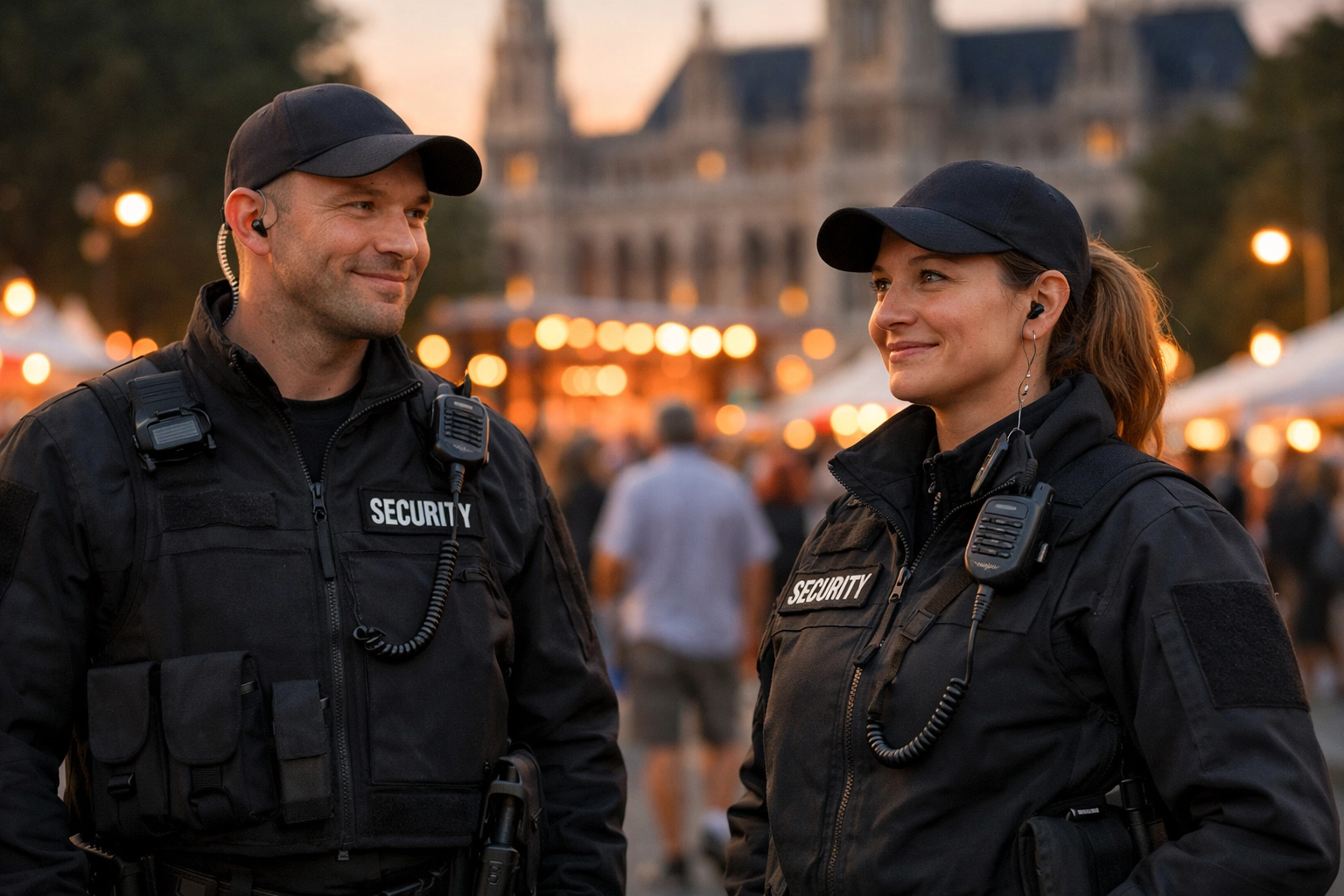 Sicherheitsdienst Wien bei einem Event: Erfahrenes Team sichert eine Veranstaltung am Wiener Rathausplatz ab.
