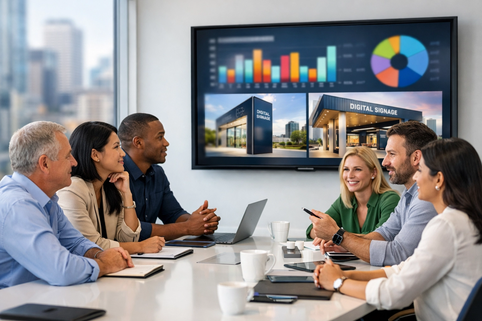 Dakdan Worldwide professionals in a boardroom discussing strategic brand partnerships and media scalability.