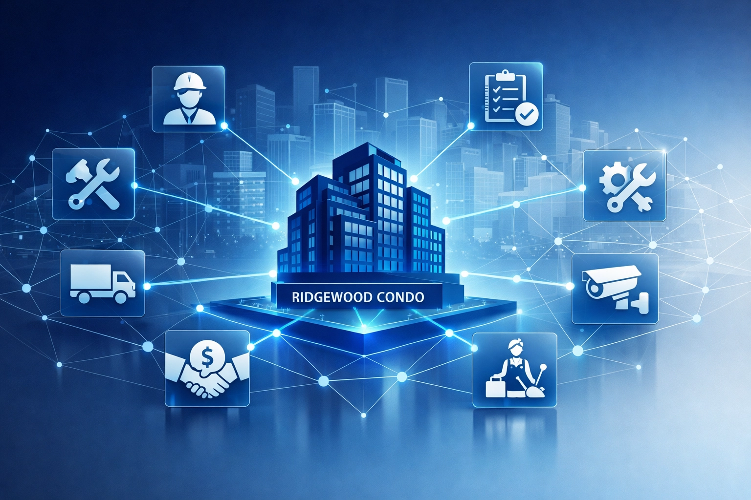 Professional property management network connecting Ridgewood condo to contractors and vendors