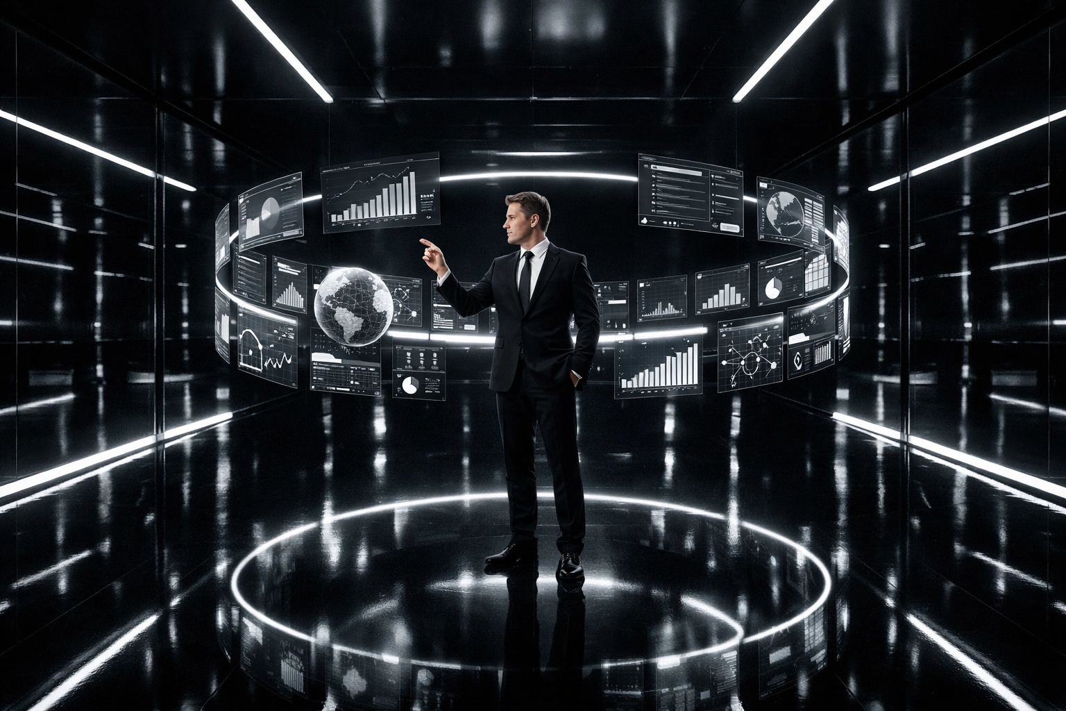 A professional using AI interfaces to scale their speaking business and eliminate operational bottlenecks.