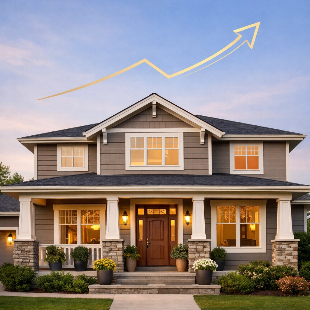 Contemporary house exterior illustrating modest home price growth trends in 2026 market