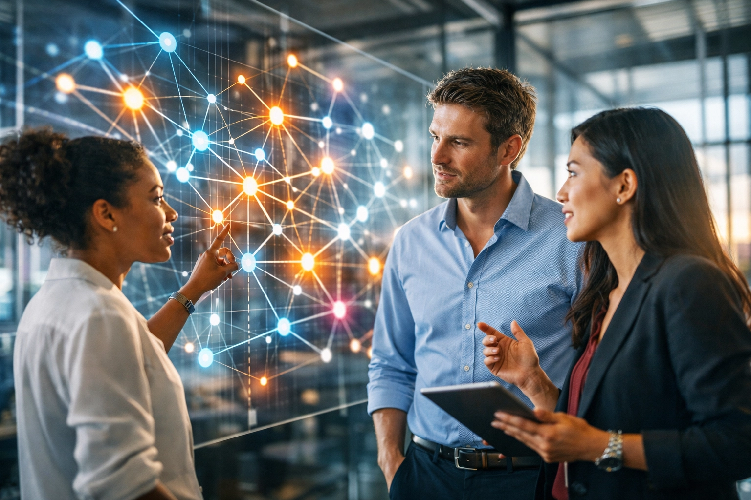 Fortune 100 team analyzing digital skill mapping for workforce strategy.