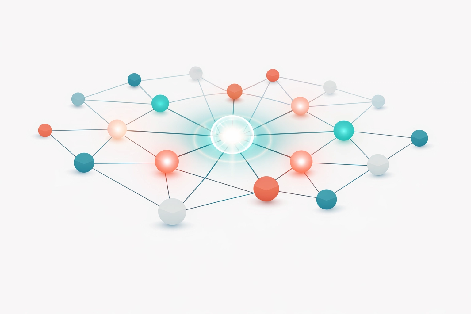 Network showing accountability and trust rippling through connected team members