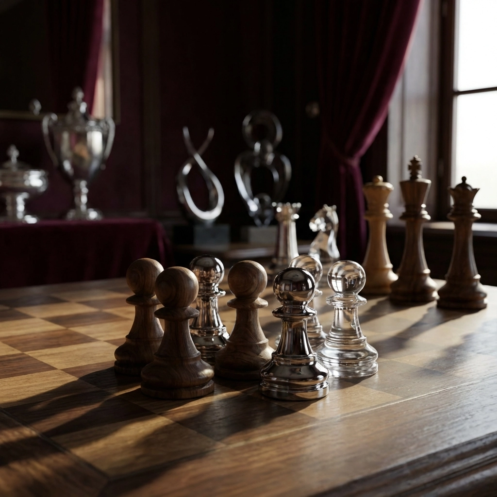 Chess board with distinct pieces illustrating differences between truly diversified investments