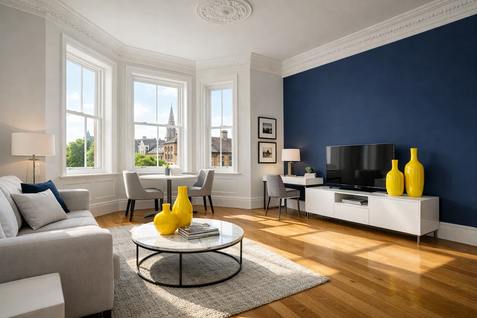 Pristine high-end Cambridge apartment interior ready for a move-out cleaning inspection and deposit return.