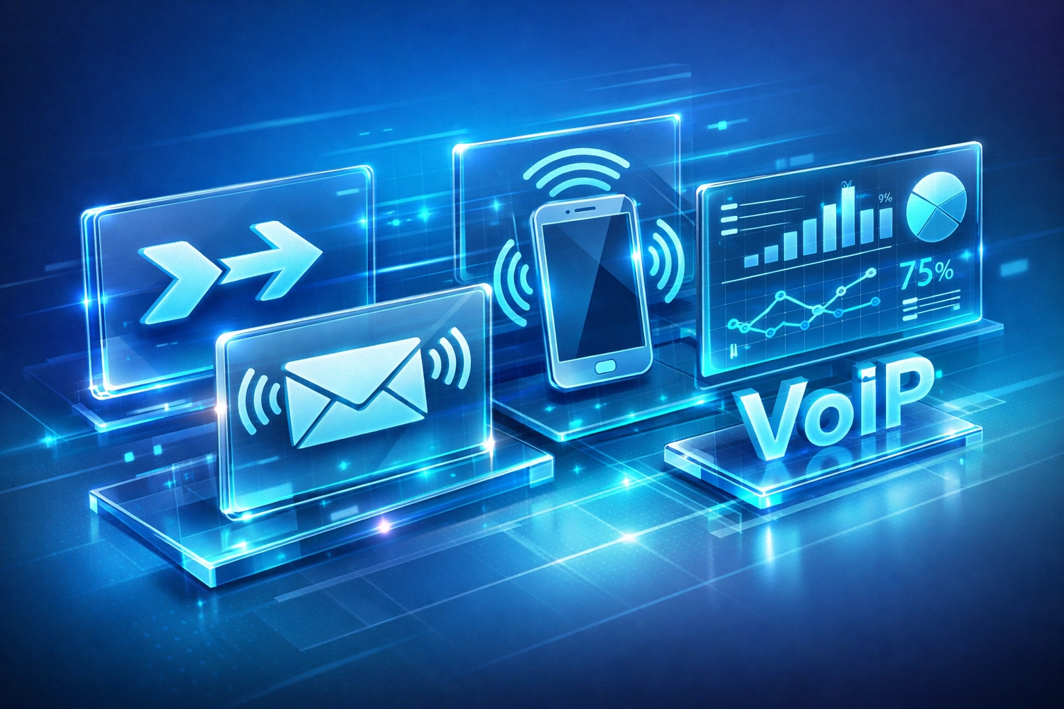 VoIP phone system features including call forwarding and mobile connectivity