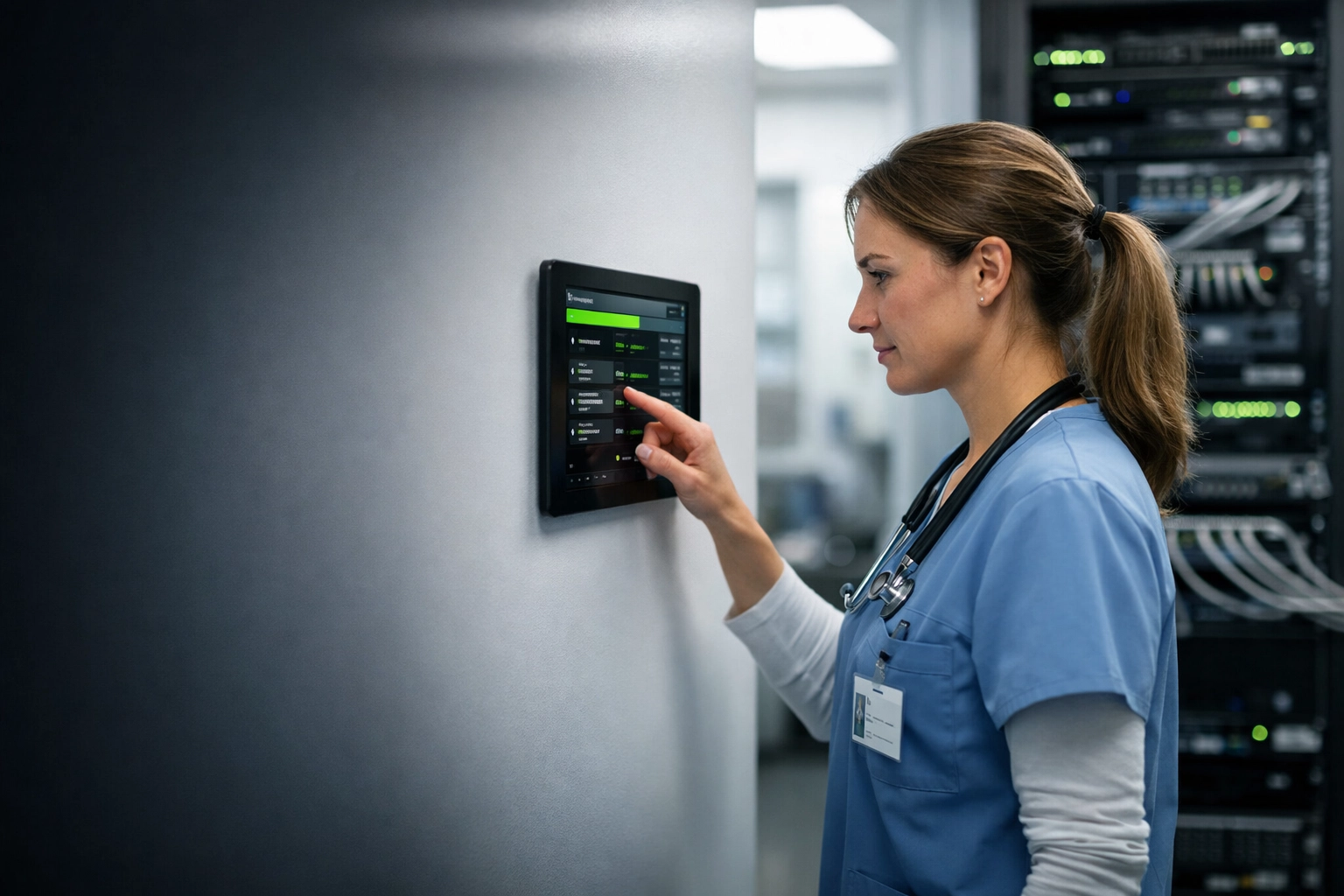 Healthcare professional in Omaha using streamlined and reliable managed IT systems.