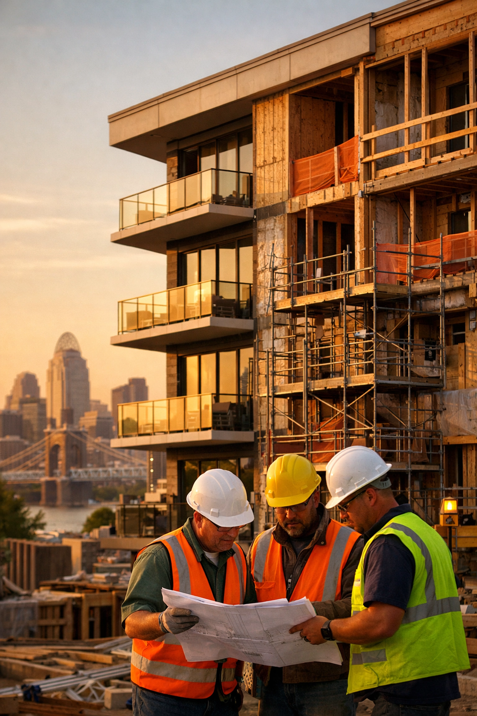 Northern Kentucky condo building under renovation showing rising construction costs
