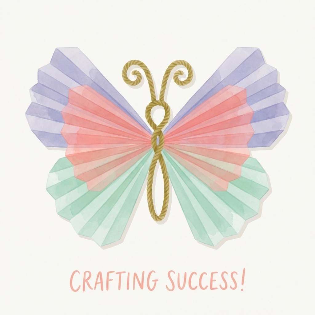 Finished coffee filter butterfly with pastel wings and pipe cleaner antennae for kids DIY project