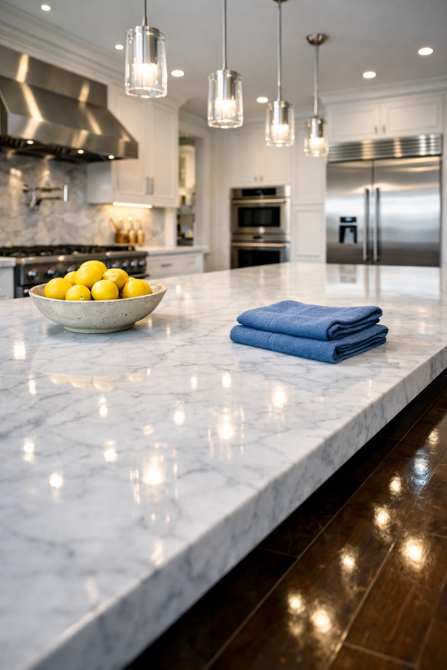 Spotless luxury kitchen in a West Cambridge estate, a result of professional maid service Cambridge.