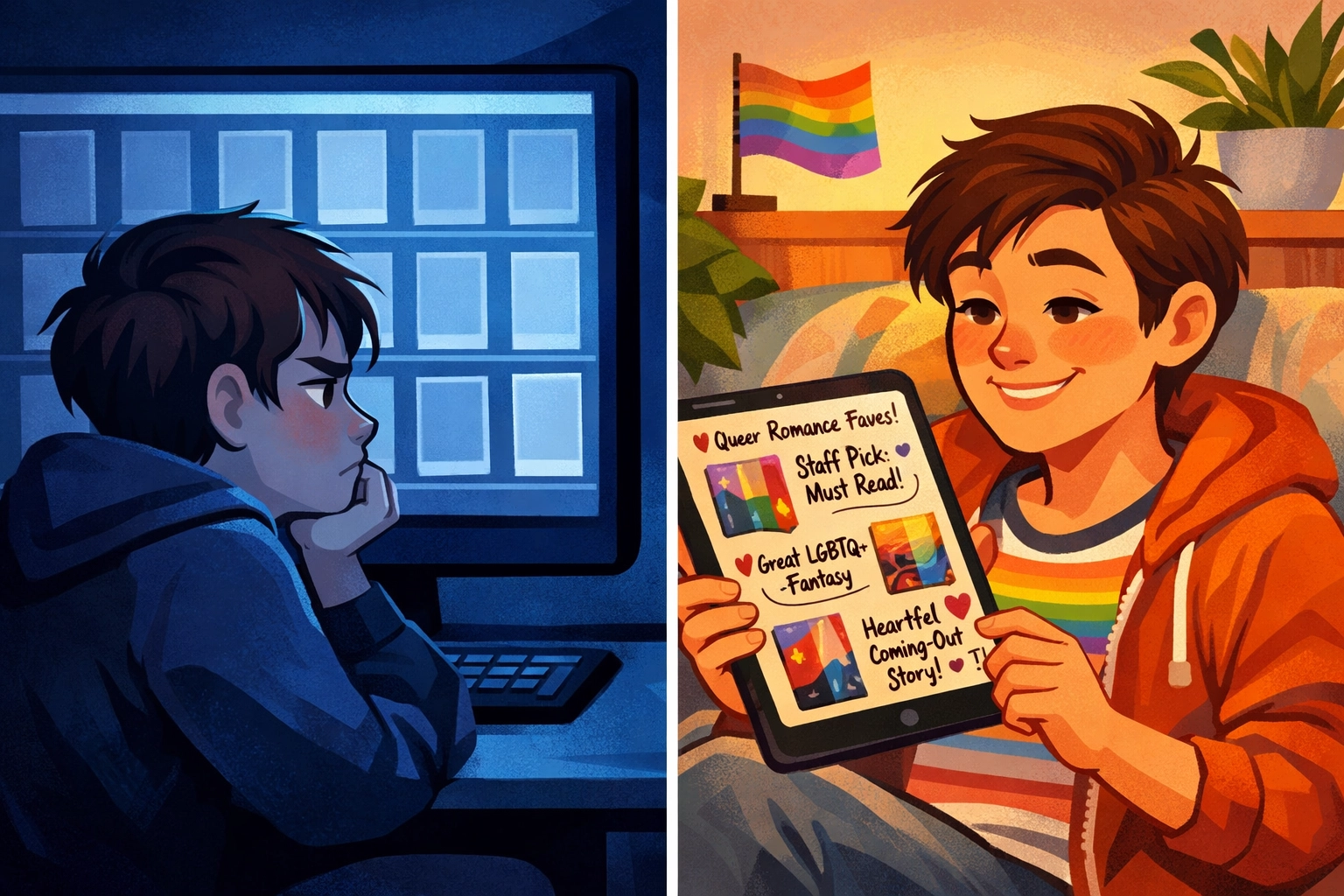 Algorithmic vs human-curated LGBTQ+ book recommendations comparison