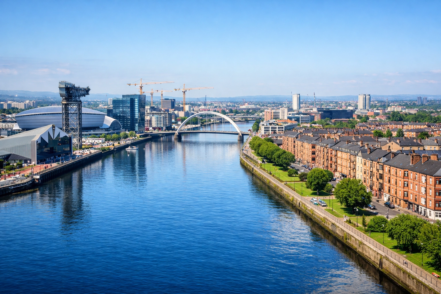 River Clyde and Govan riverside showing Glasgow property investment regeneration areas
