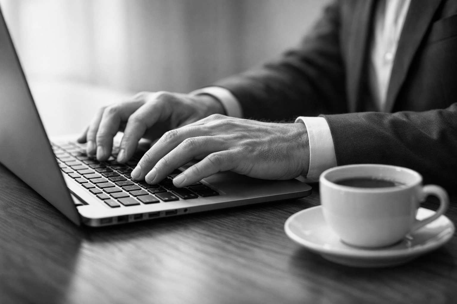 Business owner managing review incentive program on laptop with automated email system