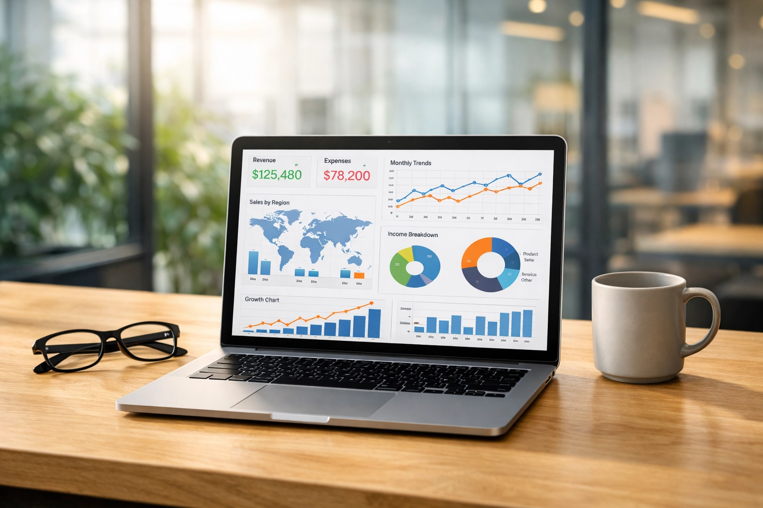 Financial dashboard on a laptop for tracking 2026 IRS payroll reporting and Box 12 codes.