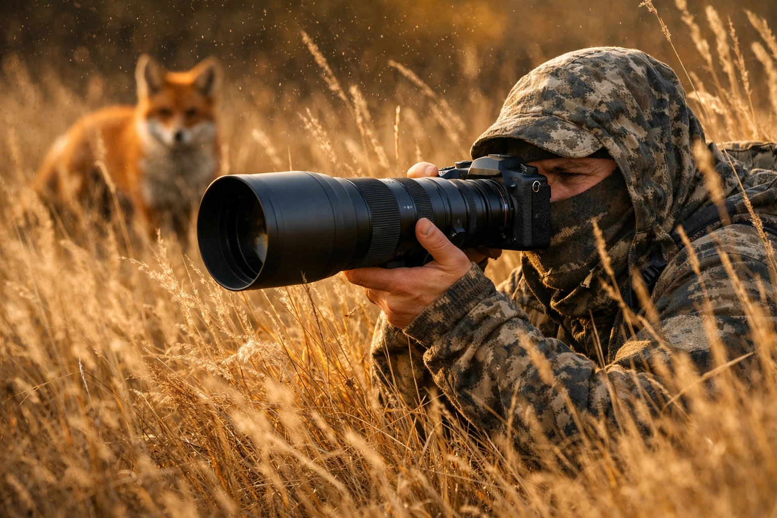 Wildlife photographer using a mirrorless camera and telephoto lens, showcasing 2026 photography news gear.