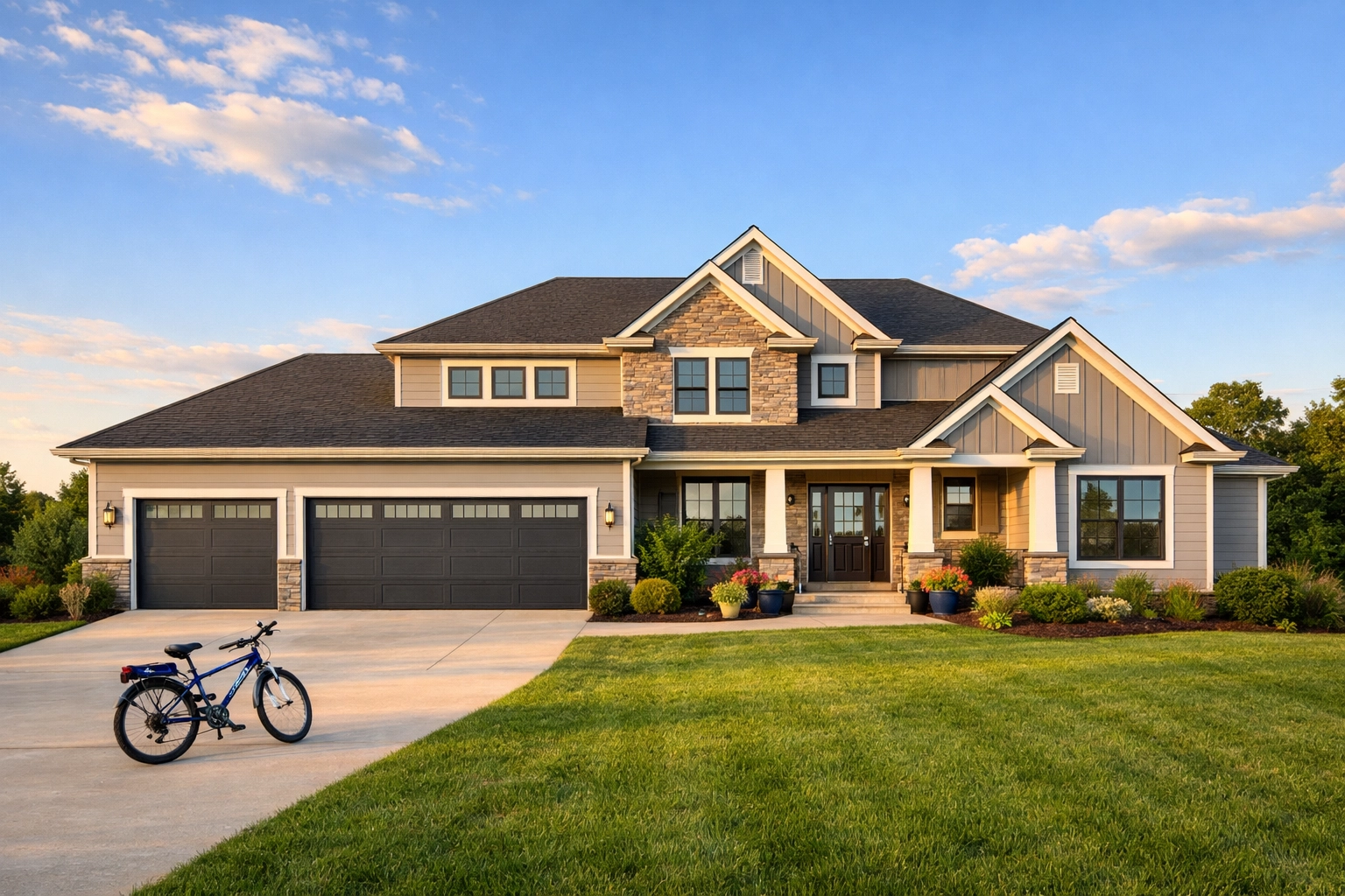 Spacious modern home with three-car garage in Florence Township New Jersey