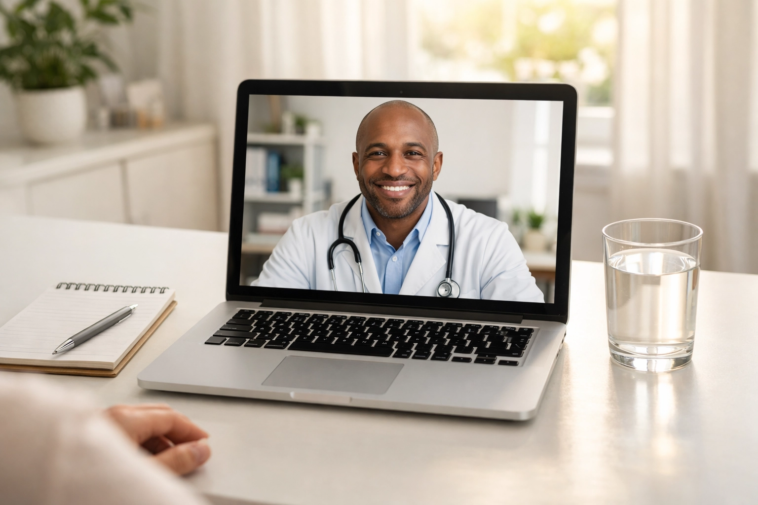A telemedicine consultation with an online weight loss doctor for a medical health assessment.