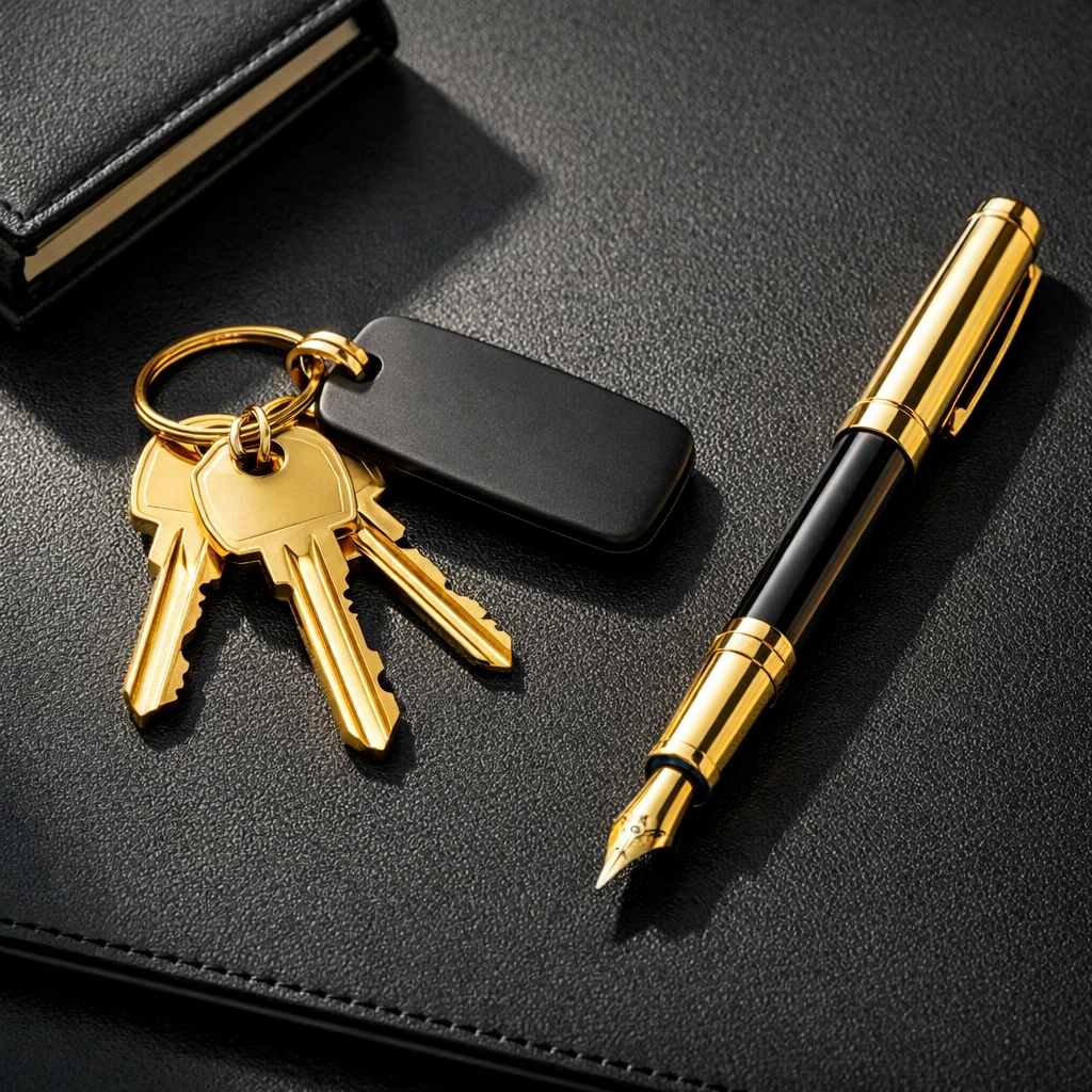 Professional landlord inventory services represented by secure keys and meticulous property documentation.