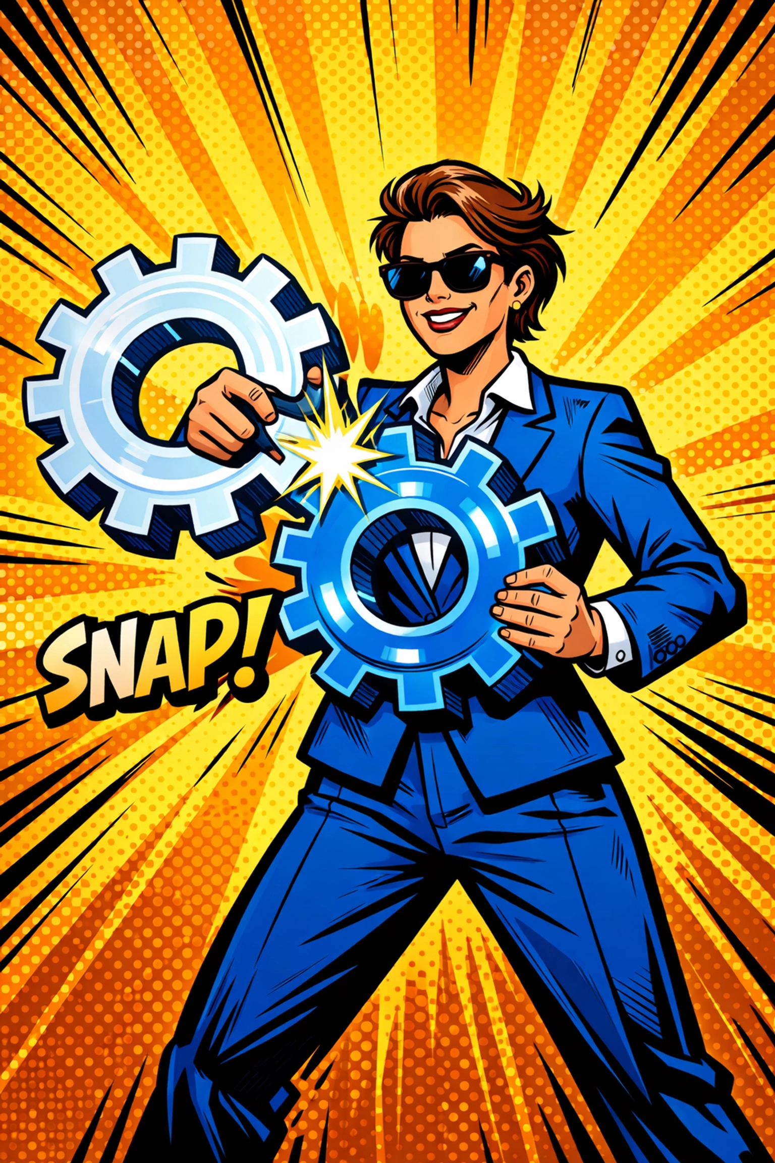 Business owner effortlessly setting up automated workflows using business automation tools.