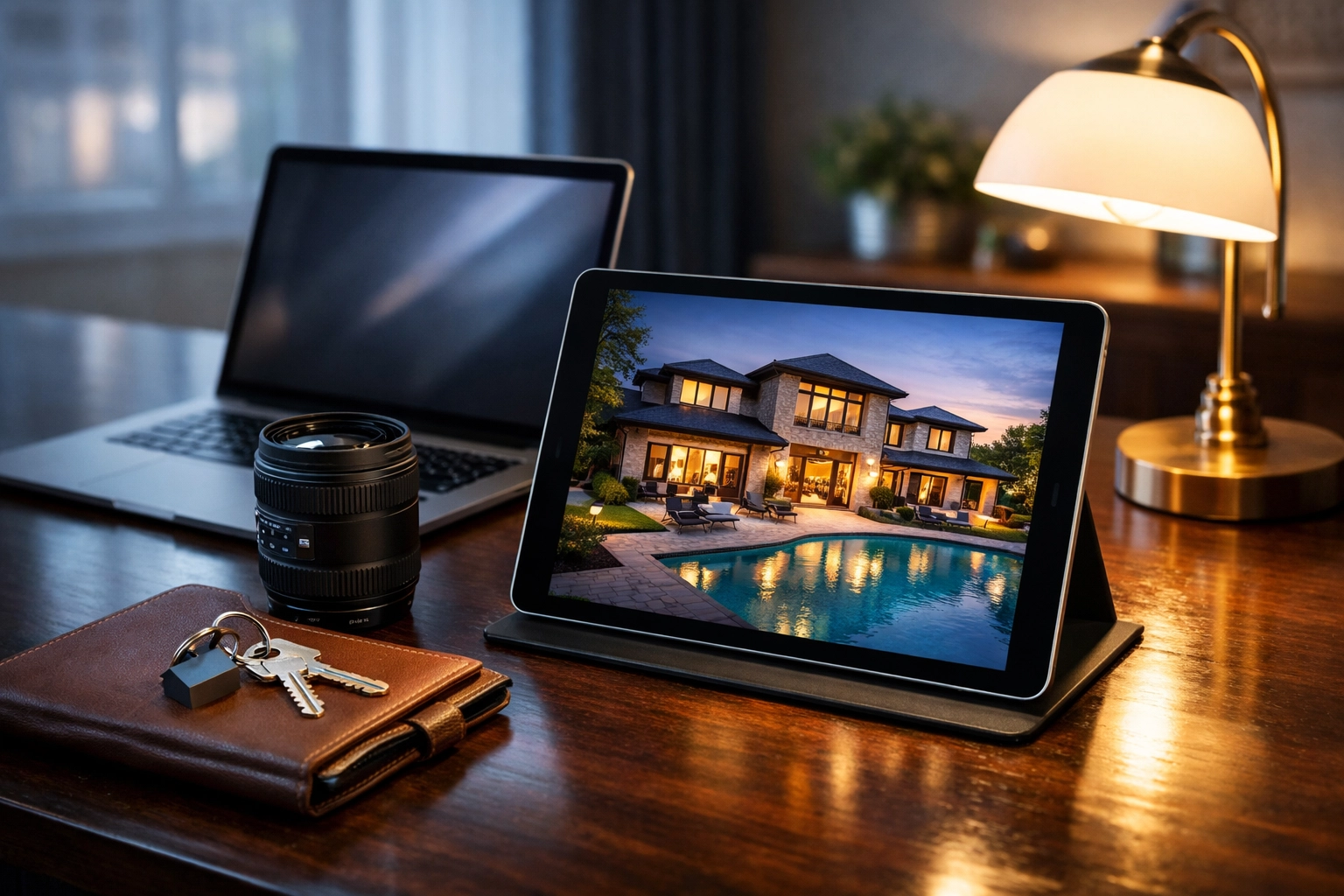 Professional marketing tools and digital displays used by a realtor Clarks Summit PA to promote high-end local listings.